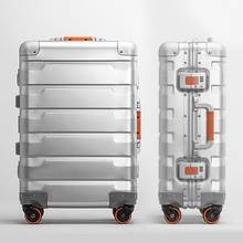 100% Full Aluminum Luggage Checked Boarding Suitcase 20"24" Carry On Luggage Hardside Rolling Luggage Trolley Luggage Suitcase 2024 - buy cheap