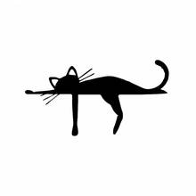 Calcomanía de vinilo creativa para coche, pegatina de dibujos animados de gato, Animal, sueño divertido, negro/plata, 15cm x 8cm 2024 - compra barato