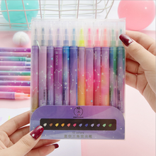 12PCS Highlighter Double-head Art Marker Pens Pastel Liquid Fluorescent Pen School Color Pens Stationery Bullet Journal Supplies 2024 - buy cheap
