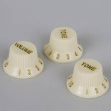Set Of 3pcs Cream Knobs 1 Volume 2 Tone For Electric Guitar Quality ABS Parts 2024 - buy cheap