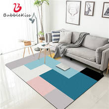 Alfombra de estilo nórdico con estampado de burbujas para decoración del dormitorio, moqueta moderna con costuras coloridas, color azul y gris, antiarrugas 2024 - compra barato