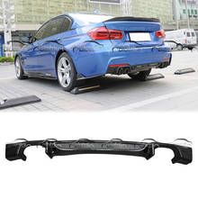 Черный спойлер диффузора заднего бампера из углеродного волокна Quad Tips подходит для BMW F30 F31 M Sport 2012-up 2024 - купить недорого