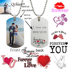 12 designes Photo text Personalized print Women Men Jewelry Pendant Necklaces 2 side For Women Men Valentines Gift 2024 - buy cheap