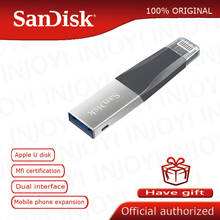 SanDisk 128GB OTG USB Flash Drive USB Stick 64GB 16GB Pen Drive 3.0 PenDrives 32GB double interface for iPhone iPad APPLE MFi 2024 - buy cheap