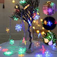 Luzes de flocos de nece com bateria 6m 40led, guirlanda de natal, luz de fada curtian para árvore de natal, decoração de festa de ano novo 2024 - compre barato