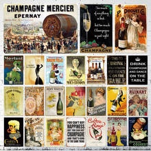 Bar Sign Champagner Metall Beer Poster Plaque Metall Vintage Metall Zeichen Zinn Wand Decor for Man Cave Bar Pub Club Eisen Mal 2024 - buy cheap
