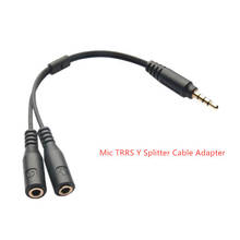 3.5mm Microphone Headset Audio Splitter Cable Female To 2 Male Headphone Mic Aux Extension Cables For Phone Computer Accessories 2024 - buy cheap