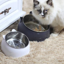 Anti-slip Pet Feeding Bowl Stainless Steel Dog Cat Feeder Slant Pet Eating Drinking Dish Puppy Kitten Food Water Bowl 2024 - buy cheap