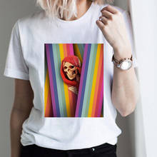 New Tee Shirt Femme Vintage Summer 90s Harajuku Women T-shirt 2020 Funny Spoof Rainbow Graphic Tshirt White Casual Aesthetic Top 2024 - buy cheap