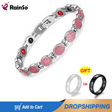 RainSo New Stainless Steel Round Bracelet Magnetic Health Bio Energy Bracelets for Arthrit Femme Charm Jewelry for Women 2020 2024 - buy cheap