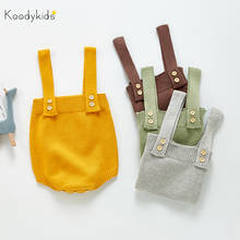 Koodykids-monos de punto sencillos para bebé, niña y niño, pantalones de punto marrones bonitos, trajes para niño y niña 2024 - compra barato