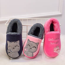 Winter Boys Slipper Kids Slippers Home Baby Girls Clothes Boys Indoor Cotton Cartoon Cats Slippers Room Children Warm 2024 - buy cheap