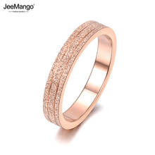 Jeemango anel de superfície granulada com três linhas, personalidade ouro rosa, aço inoxidável, joia de presente para ano novo jr18136 2024 - compre barato