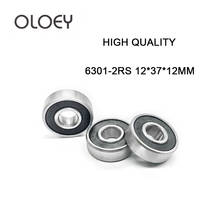 Free Shipping 10Pcs 6301-2RS ball bearing 12x37x12 mm deep groove ball bearing High quality 6301RS 6301 2024 - buy cheap
