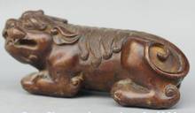 S1508 5 "Статуя старого китайского фольклорного бронзового зверя Pi Xiu льва единорога статуя скульптура A 2024 - купить недорого