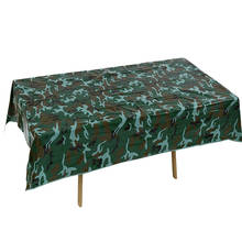 Toalha de mesa camuflada para festa de aniversário, omilut camuflada menino decoração descartável 2024 - compre barato