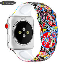 Силиконовый ремешок для apple watch band 42 мм 38 мм iwatch 5 band 44 мм 40 мм браслет correa Sport Printing Watch 5 4 3 2 1 Аксессуары 2024 - купить недорого