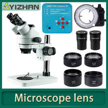YIZHAN-microscopio Trinocular 7X-45X 3.5X-135X, cabeza de microscopio estéreo con Zoom, 1080P, cámara de 38MP, 4 lentes teleconvertidores + luz LED 2024 - compra barato
