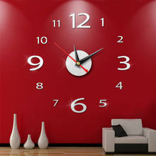 3D настенные часы современный дизайн DIY акриловые зеркальные наклейки часы для гостиной спальни домашний декор 2024 - купить недорого