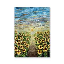 Home Good Wall Art Canvas Paintings Palette Knife Abstract Sunflowers Oil Painting Wall Hangings Artwork Picture Canvas No Frame 2024 - buy cheap