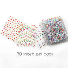 30pcs 3D Nail Art Stickers Transfer Mix Multicolor Flower Stickers for Nails Self-adhensive Decals Tips Decoration Nail Sticker 2024 - buy cheap