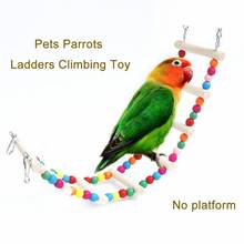 Птицы домашние животные лестницы для попугаев игрушка для скалолазания Висячие красочные шары с натуральным деревом 2024 - купить недорого