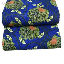 Lychee Life 1Yard Polyester Real Wax Floral Print Fabric Ankara African Sewing Fabric For Women Party Dress Diy Making Crafts 2024 - buy cheap