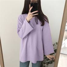 16 Colors Solid Casual Loose Long Sleeve Woman Tshirts Harajuku Pure Color T-shirt Top Basic Tee 2020 New Cheap 2024 - buy cheap