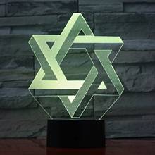 Star of David Novelty Lights Home Decorative Atmosphere Lamp Child Kids Baby Nightlight Gift 3d Optical Led Night Light Lamp 2024 - buy cheap