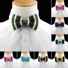 New Lovely Knit Bow Tie Classic Shirts Bowtie Adult Striped Bow Ties Cravats Knitted Ties For Men Business Wedding Butterfly 2024 - buy cheap