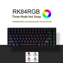 New Hot Swap RK84 Rehargeable Bluetooth Wireless/2.4G Wireless/Type-C Wired 3 Mode Mechanical Keyboard White Backlight 2024 - buy cheap