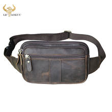 Fashion Quality Leather Male Crossbody Sling Bag Design Casual Travel Cigarette Case Pouch Travel Fanny Waist Belt Bag Men 342 2024 - buy cheap