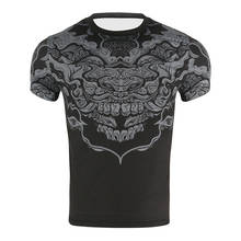 Men Black Bull Breathable Tight Running Sport Shirt Fitness Bodybuilding Gym Shirt Compression Outdoor Sports Training Clothing 2024 - buy cheap