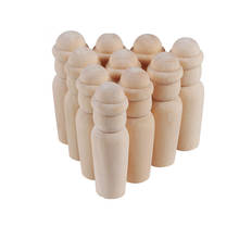 20pcs Unfinished Wooden Peg Dolls With hat Wooden Tiny Doll Bodies People Decorations Wood Color 20x60mm Children's painted toys 2024 - buy cheap