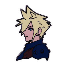 Final fantasy 7 cloud strife broche de arte, crachá de arte "não é interessante", broche de citação icônico, pin compartilhe sua opinião interna sutilmente! 2024 - compre barato