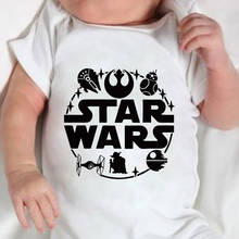 Lovely Summer Kawaii Star Wars Graphic Baby Romper Harajuku Cute Funny Cartoon Toddler Bodysuits Round Neck Infant Jumpsuit 2024 - buy cheap