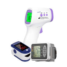 Oxímetro de pulso para la yema del dedo, Mini Monitor SpO2, Monitor de saturación de oxígeno + termómetro para la frente + Monitor de presión arterial 2024 - compra barato
