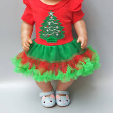 Дял 18-дюймовой куклы кукла зимняя Рождественская одежда платье с юбкой-пачкой + леггинсы-штаны + шарф для 45 см кукла для девочек Одежда для маленьких девочек, Рождественская подарочная 2024 - купить недорого