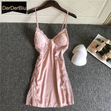 Rayon Suspenders Nightgowns Lace Nightdress Women Sexy Nightwear Summer Deep V-neck Sleepwear Backless Soft Homewear 2024 - buy cheap