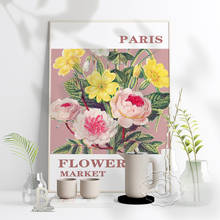 Poster do vintage das cópias da flor, arte de paris do mercado da flor, parede botânica francesa imagem floral da folha decoração da casa presente florista 2024 - compre barato