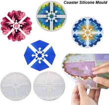 1PC Dried Flower Resin Mold Handmade Coaster Silicone Moulds For For DIY Irregular Coaster Epoxy Resin Molds Jewelry Tool 2024 - buy cheap