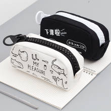 Students Use Pencil Case Creative Cute Girl Simple Canvas Large Capacity Pencil Bag Large Zipper Stationery Bag 2024 - buy cheap