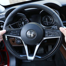 Real Carbon Fiber Steering Wheel Handle Sticker Decorative Cover for Alfa Romeo Giulia Stelvio Car Modified Accessories 2024 - buy cheap