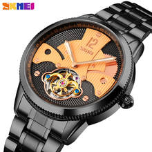 SKMEI Luxury Quartz Mens Watch Creative Automatic Mechanical Wristwatch Stainless Steel Waterproof Male Clock Relogio Masculino 2024 - buy cheap