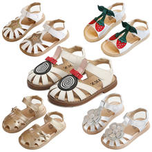 Sandalias Retro huecas para niñas, sandalias de playa para niños, zapatos suaves de princesa de microfibra con suela de vaca, zapatos informales de verano 2021 2024 - compra barato