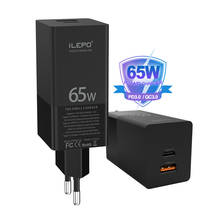 iLEPO 65W GaN USB C Charger Fast Charger 4.0 3.0 for iPhone 12 Samsung Macbook Pro Laptop Type C PD Quick Charge EU US UK 2024 - buy cheap
