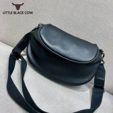 Large Capacity Women Softshell Leather Saddle Bag Casual Boyfriend Cowhide Genuine Leather Shoulder Bags Sling Crossbody Bag 2024 - buy cheap