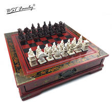 Деревянный Шахматный набор Terra Cotta Warriors или Manchu trips Международная шахматная игра смоляные шахматы деревянные кассетные шахматные доски 57 2024 - купить недорого