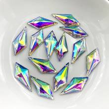 DIY 25pcs 10*22mm Sewing AB Crystals Flat Back Rhinestones Sew On Stones Appliques Acrylic Gems Rhombus Fancy Crystal Strass 2024 - buy cheap