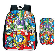 Criança jogo quente super zings jardim de infância mochila 2 pces conjunto superzings escola primária saco crianças bookbag presente (mochila caneta saco) 2024 - compre barato